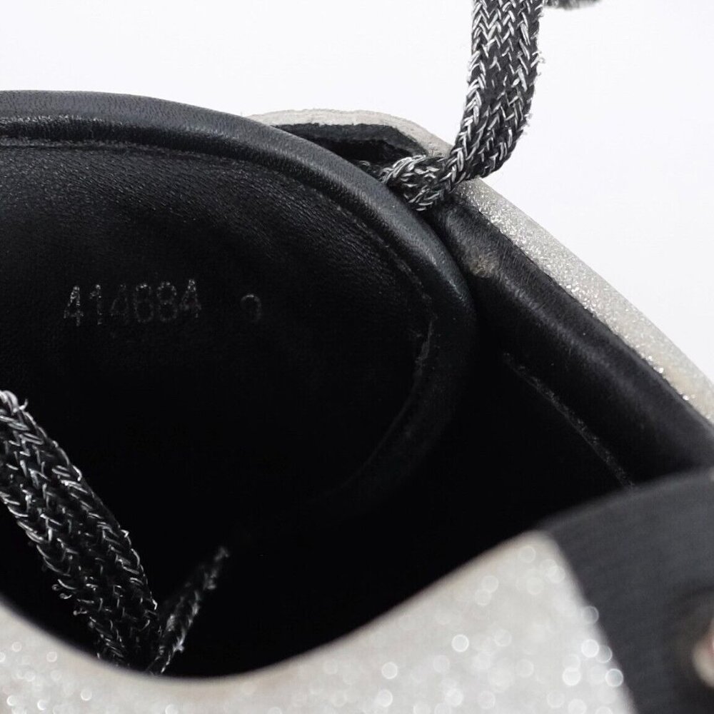 GUCCI ACE sneaker 9 US 9.5 silver glitter Web metallic studs - Picture 8 of 11